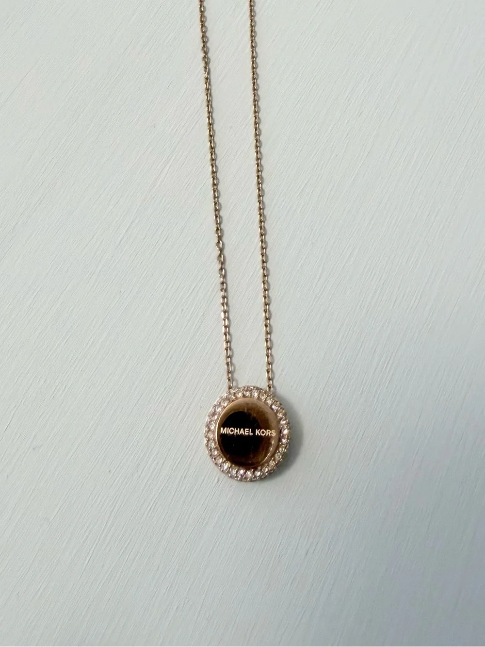 Michael Kors Brilliance Pavé Rose Gold-Tone Necklace with Crystal Embellishments